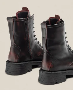 Flat Ankle Boot ELZE-003 Burgundy