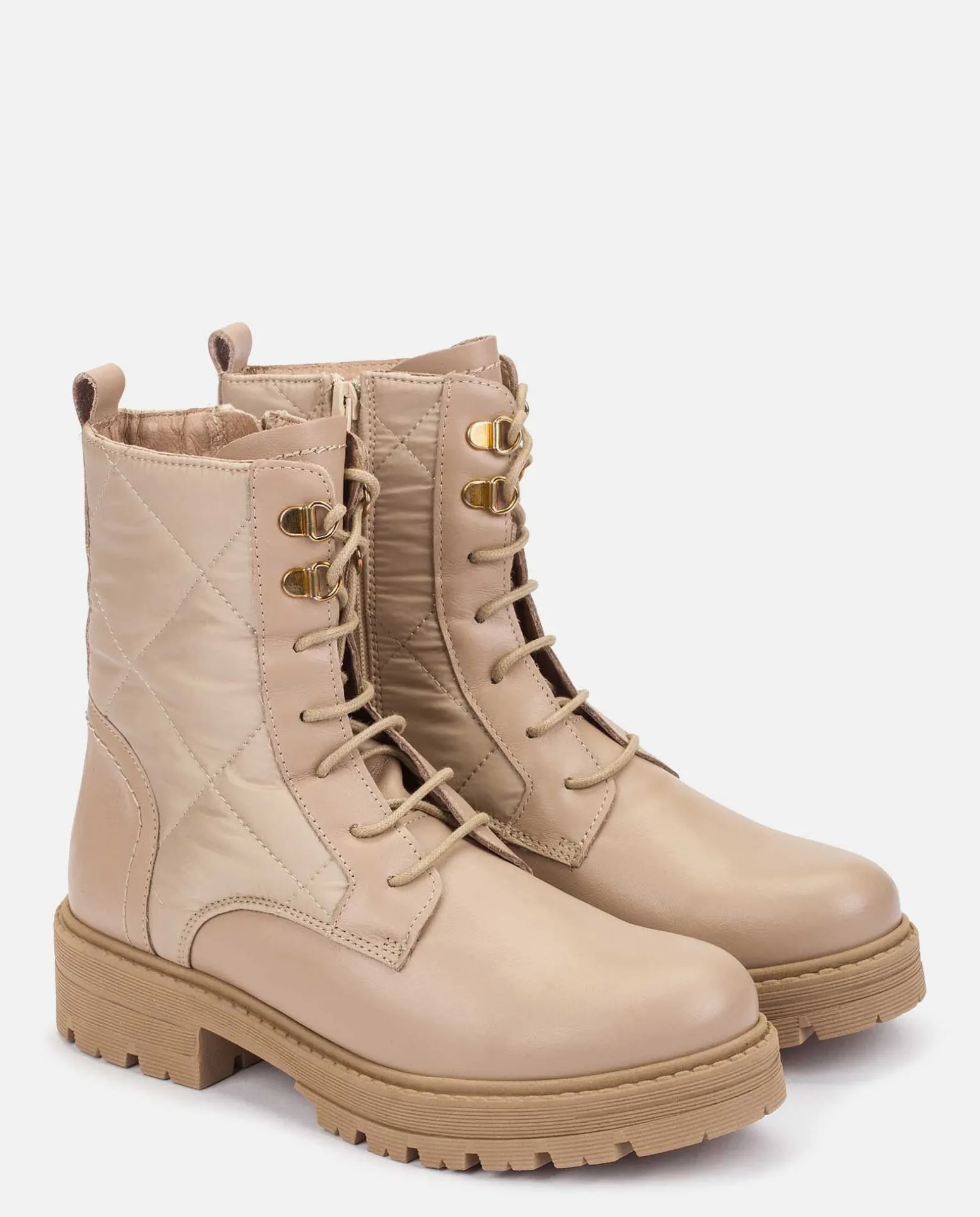 Flat Ankle Boots BERNA-007 Beige