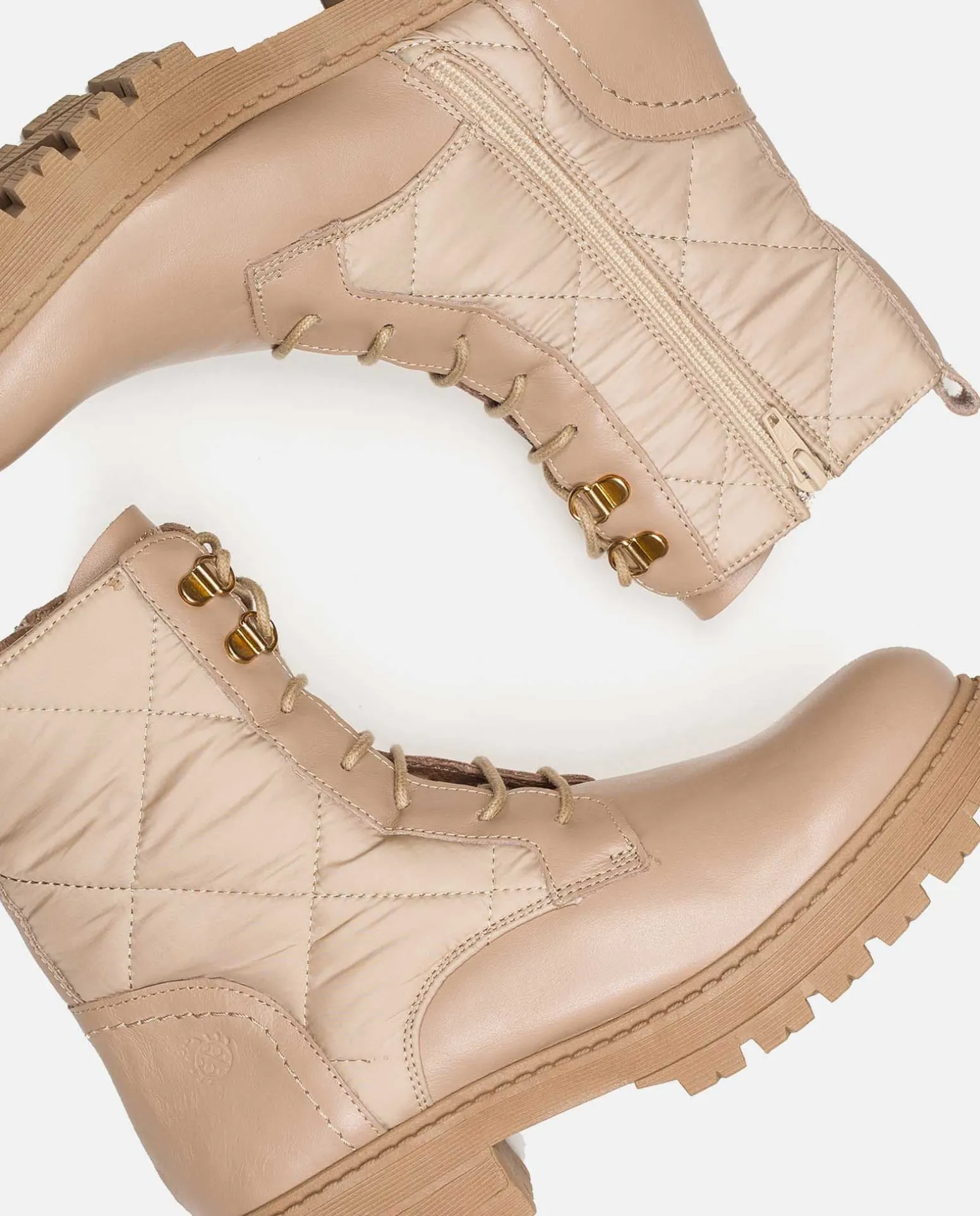 Flat Ankle Boots BERNA-007 Beige
