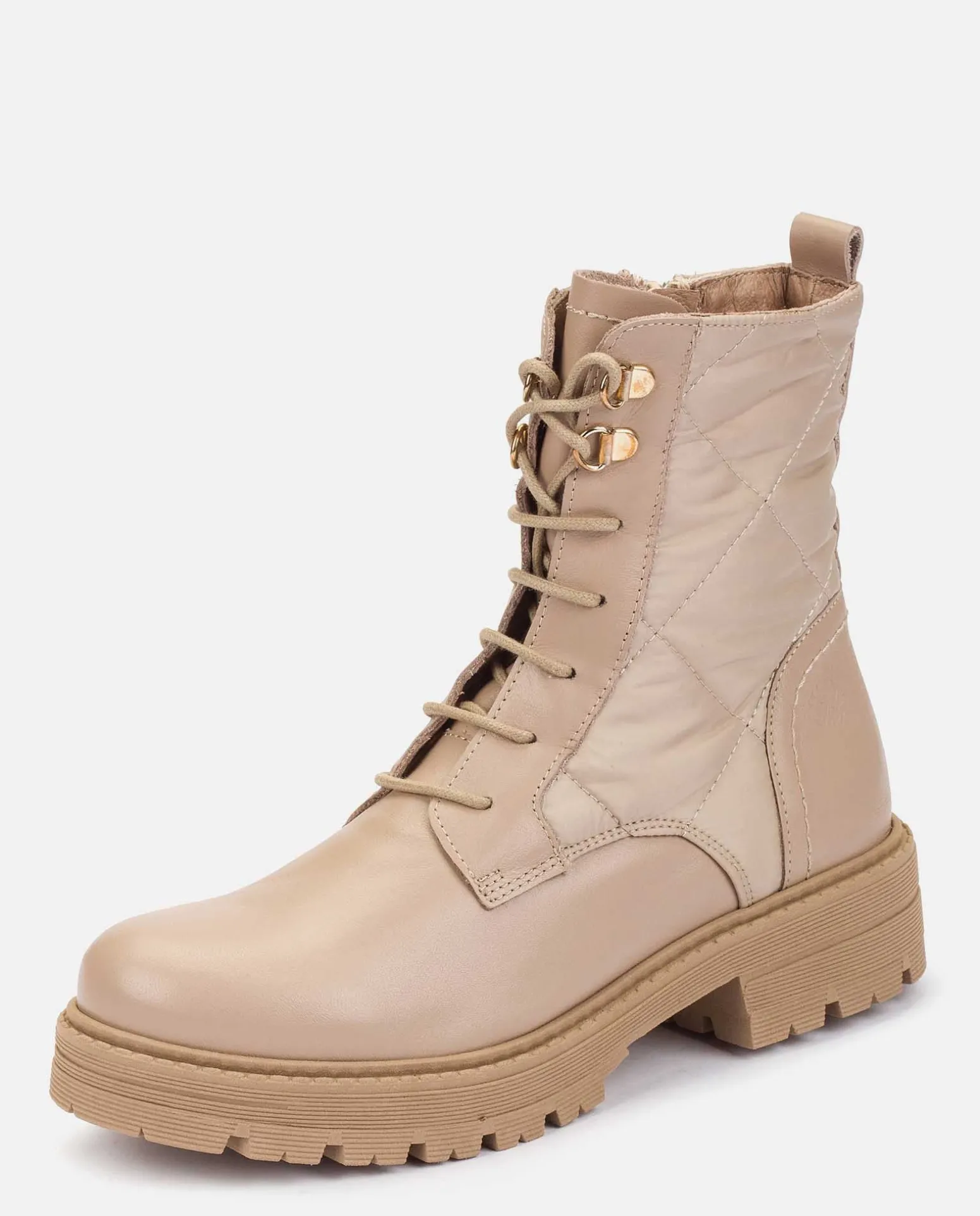 Flat Ankle Boots BERNA-007 Beige