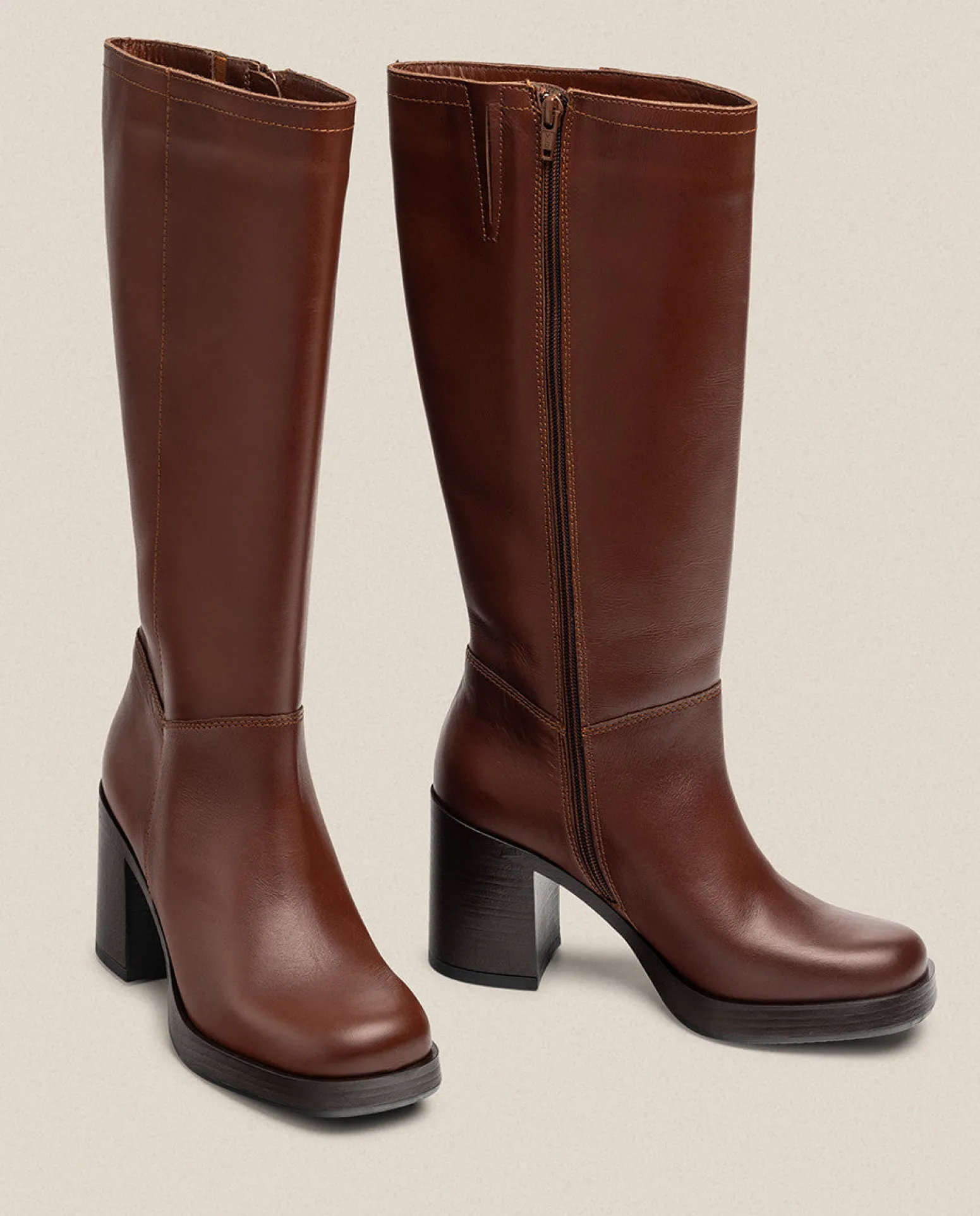 Heeled Boot KOLIN-008 Brown
