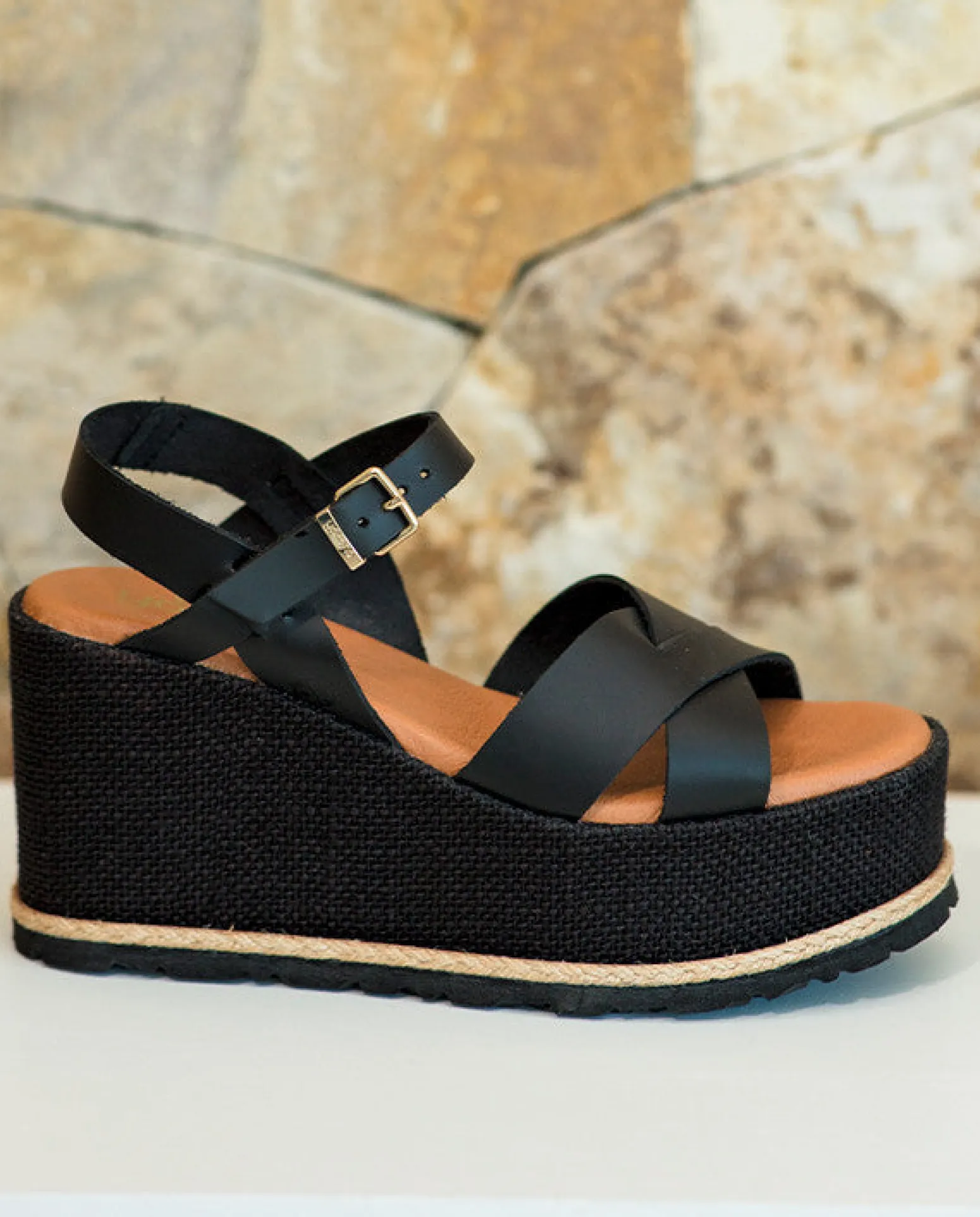 Wedge Sandal LANZAROTE-003 Black